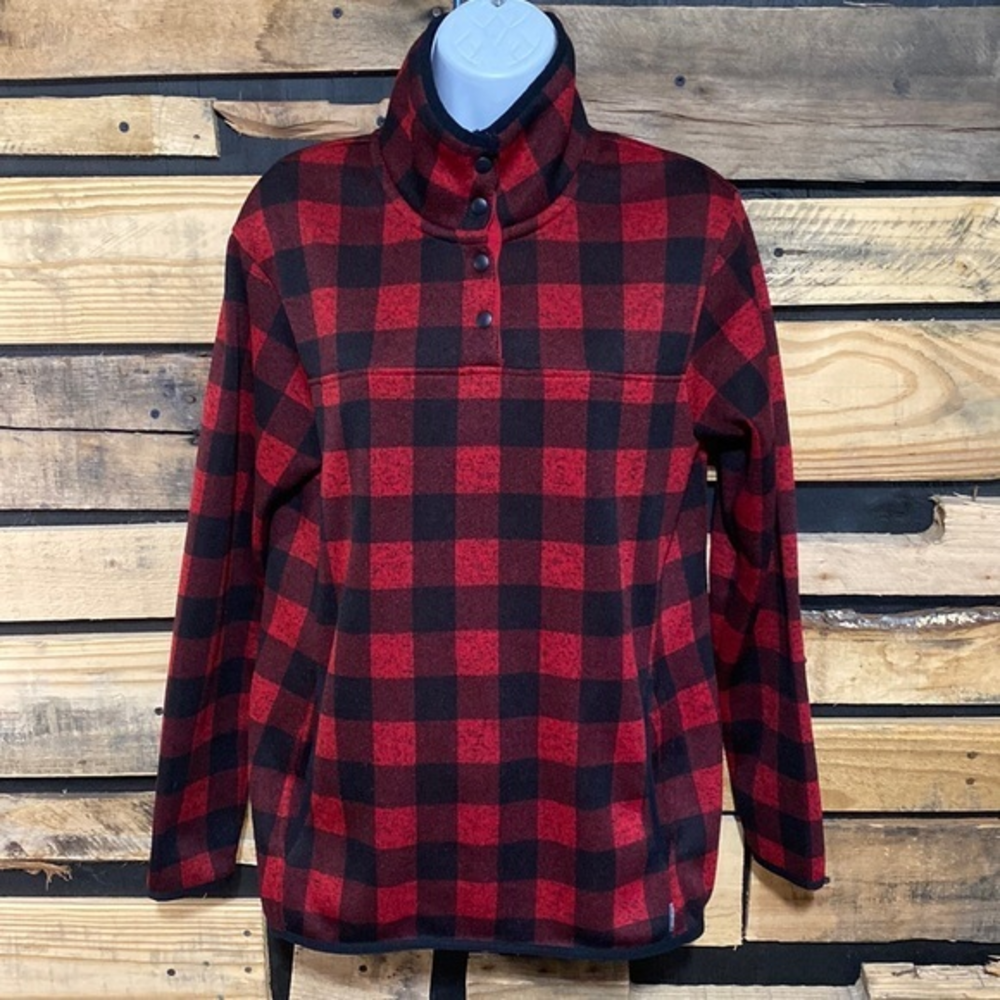 Eddie‎ Bauer Retool Snap Buffalo Plaid Fleece Size Medium